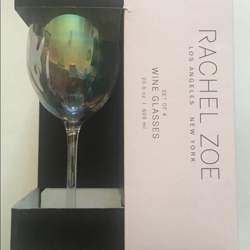 Rachel Zoe Iridescent Stemmed Goblet Glasses